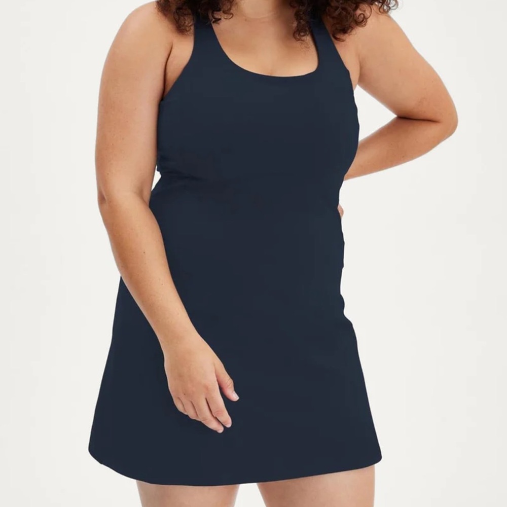 Girlfriend Paloma Dress - M, navy. Exercise dress!